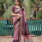 Rajwada Dusty Mauve Silk Blend Embroidered Saree For Women