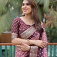Rajwada Dusty Mauve Silk Blend Embroidered Saree For Women