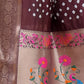 Rajwada Dusty Mauve Silk Blend Embroidered Saree For Women