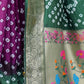 Rajwada Purple And Green Silk Blend Embroidered Saree For Women