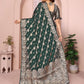 Rajwada Dark Green Silk Blend Solid Saree For Women
