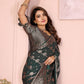 Rajwada Dark Green Silk Blend Solid Saree For Women