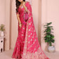 Rajwada Pink Silk Blend Solid Saree For Women
