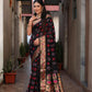 Rajwada Black Silk Blend Embroidered Saree For Women