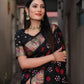 Rajwada Black Silk Blend Embroidered Saree For Women