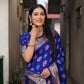 Rajwada Royal Blue Silk Blend Embroidered Saree For Women