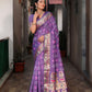 Rajwada Lavender Silk Blend Embroidered Saree For Women