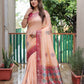 Rajwada Cream Silk Blend Embroidered Saree For Women