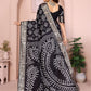 Rajwada Black Silk Blend Printed Saree For Women