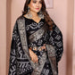 Rajwada Black Silk Blend Printed Saree For Women
