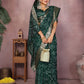 Rajwada Dark Green Silk Blend Printed Saree For Women