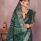 Rajwada Dark Green Silk Blend Printed Saree For Women