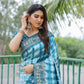 Rajwada Blue Silk Blend Printed Saree For Women