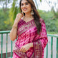 Rajwada Magenta Pink Silk Blend Printed Saree For Women