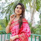Rajwada Pink And Red Silk Blend Printed Saree For Women