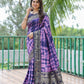Rajwada Royal Purple Silk Blend Printed Saree For Women