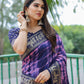 Rajwada Royal Purple Silk Blend Printed Saree For Women