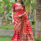 Rajwada Red Silk Blend Printed Saree For Women