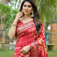 Rajwada Red Silk Blend Printed Saree For Women