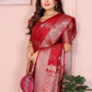 Rajwada Red Silk Blend Printed Saree For Women
