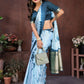 Rajwada Light Blue Silk Blend Printed Saree For Women