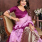 Rajwada Lavender Silk Blend Printed Saree For Women