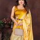 Rajwada Light Yellow Silk Blend Printed Saree For Women