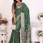 Rajwada Dark Green Silk Blend Printed Saree For Women