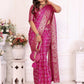 Rajwada Pink Silk Blend Printed Saree For Women
