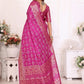 Rajwada Pink Silk Blend Printed Saree For Women