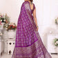 Rajwada Royal Purple Silk Blend Printed Saree For Women