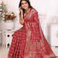 Rajwada Red Silk Blend Printed Saree For Women