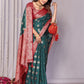 Rajwada Green Silk Blend Printed Saree For Women