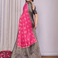 Rajwada Pink Silk Blend Printed Saree For Women