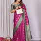 Rajwada Magenta Purple Silk Blend Printed Saree For Women