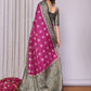 Rajwada Magenta Purple Silk Blend Printed Saree For Women