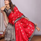 Rajwada Red Silk Blend Printed Saree For Women
