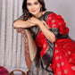 Rajwada Red Silk Blend Printed Saree For Women