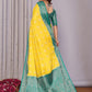 Rajwada Yellow Silk Blend Printed Saree For Women
