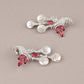 Rajwada Women White And Pink German Rhodium Choker Neckpiece Set