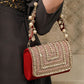 Rajwada Women Red And Silver Embellished Clutch