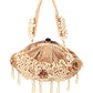 Rajwada Golden Embellished Clutch Bag For Women
