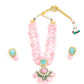 Rajwada Women Pink Marble Beads Long Necklace