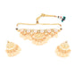 Rajwada Women Apricot Jadau Choker Set With Big Dangler Earrings