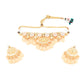 Rajwada Women Apricot Jadau Choker Set With Big Dangler Earrings