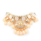 Rajwada Women Apricot Jadau Choker Set With Big Dangler Earrings