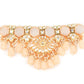 Rajwada Women Apricot Jadau Choker Set With Big Dangler Earrings