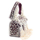Rajwada Women Violet Beaded Clutch Bag With Tassels
