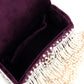 Rajwada Women Violet Beaded Clutch Bag With Tassels