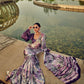 Rajwada Purple Satin Printed Saree With Unstitched Blouse For Women